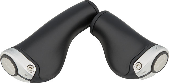 Puños de manillar de cuero PuGP1 para cambios giratorias unilateral - black/130 mm / 100 mm