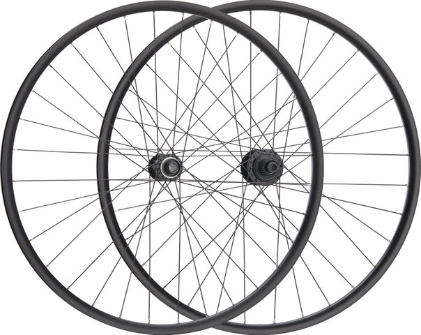 bc basic Set de Roues Mountain Deore Disc Center Lock P-22 29" - noir | set de 29" (avant 15x100 + arrière 12x142) Shimano Micro Spline