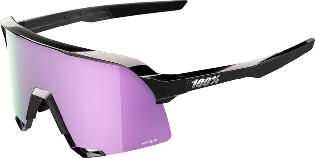 100% Gafas deportivas Polarized S3 HiPER - polished black | hiper polarized lavender mirror