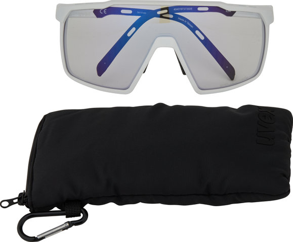 uvex Lunettes de Sport mtn perform S V - white mat/litemirror blue