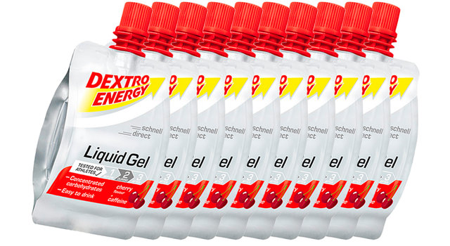 Dextro Energy Liquid Gel - 10 unidades - cherry - caffeine/600 ml