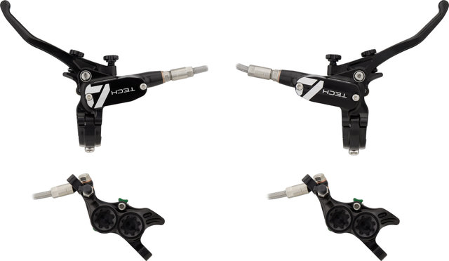 Hope Tech 4 E4 Front+Rear Disc Brake Set w/ Steel Braided Hose - black-black/set (front+rear)