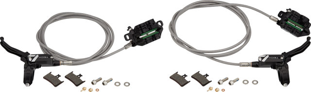 Set de Freins à Disque av+arr Tech 4 E4 avec Conduite en Acier Flex - black-black/set (roue avant et arrière)
