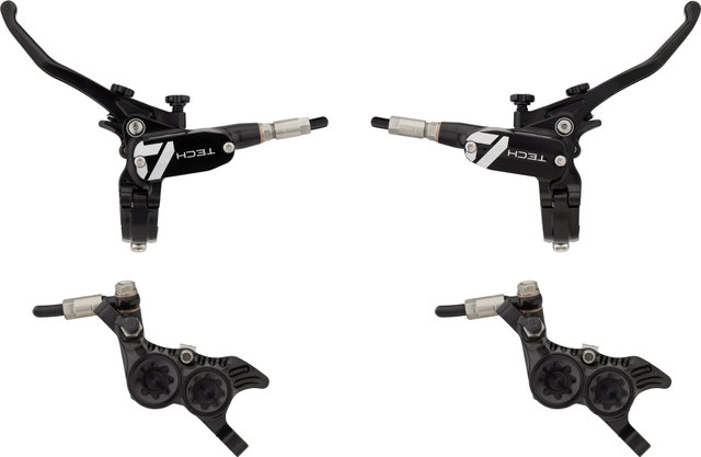 Hope Tech 4 V4 Front+Rear Disc Brake Set w/ Composite Hose - black-black/set (front+rear)