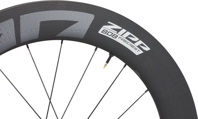 Zipp 808 Firecrest® Carbon Tubeless Disc Center Lock Laufradsatz Mod. 2023 - black/28" Satz (VR 12x100 + HR 12x142) SRAM XDR