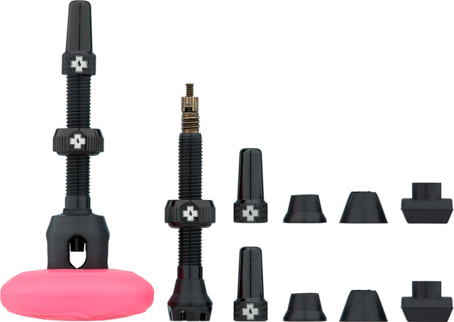 Muc-Off Stealth Tubeless Tag and Valve Kit - black-pink/Presta 44 mm