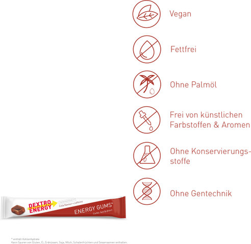 Dextro Energy Energy Gums - 15 Stück - cola - caffeine