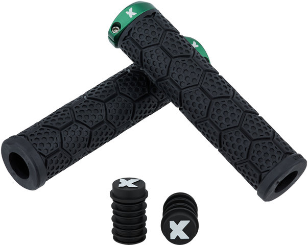Sixpack Racing D-Trix AL Handlebar Grips - black-green/143 mm