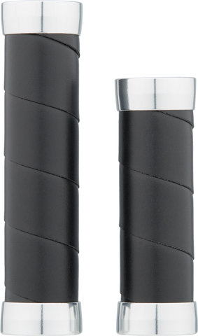 Brooks Puños de manillar de cuero Slender para cambios giratorios unilateral - black/130 mm / 100 mm