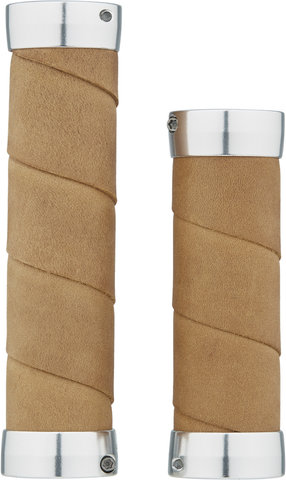 Brooks Slender Leather Handlebar Grips for Twist Shifters (one-sided) - dark tan/130 mm / 100 mm