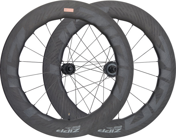 Zipp 858 NSW Carbon Tubeless Center Lock Disc Wheelset - black/28" set (front 12x100 + rear 12x142) SRAM XDR