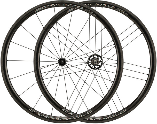 Campagnolo Bora WTO 33 carbon 28" Wheelset - black-bright label/28" set (front 9x100 + rear 10x130) Campy