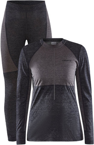 Core Wool Mix Women's Functional Underwear Set - black-granite/M