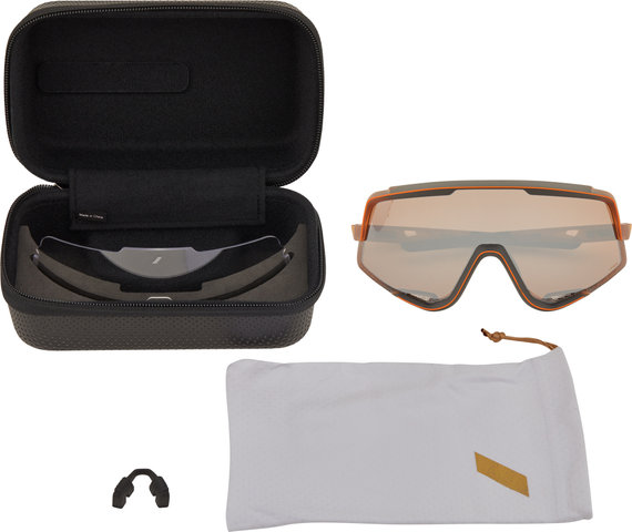 100% Glendale Hiper Sports Glasses - matte translucent brown fade/hiper silver mirror