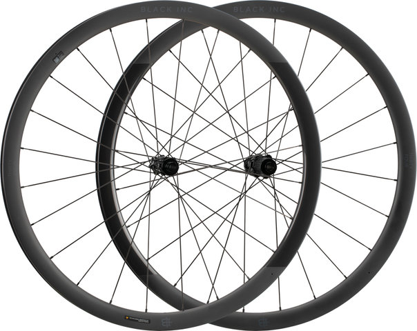 Black Inc Thirty Four Disc Center Lock Carbon 28" Laufradsatz - black/28" Satz (VR 12x100 + HR 12x142) Shimano