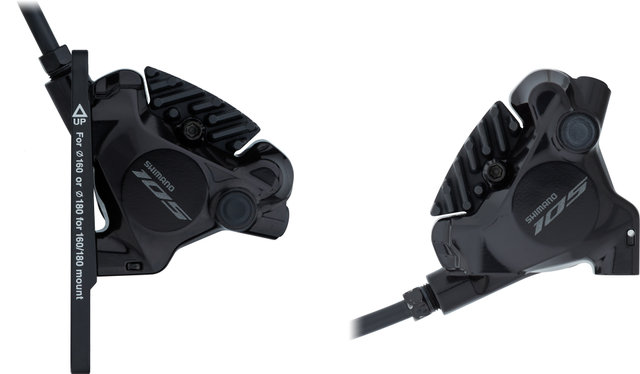 105 v+h Set Scheibenbremse BR-R7170 + Di2 ST-R7170 - schwarz/Satz (VR + HR)