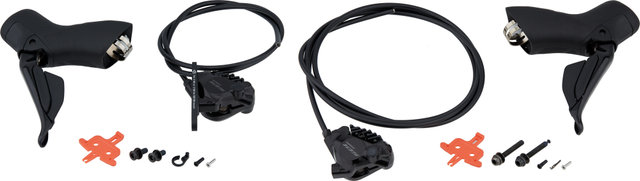 105 v+h Set Scheibenbremse BR-R7170 + Di2 ST-R7170 - schwarz/Satz (VR + HR)