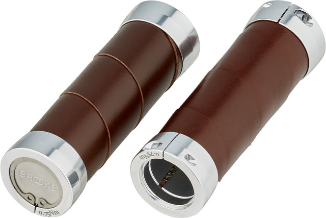 Brooks Slender Leather Handlebar Grips for Twist Shifters (two-sided) - brown/100 mm / 100 mm