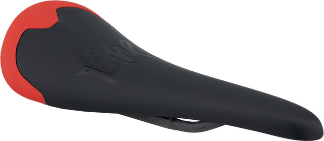 Selle en Carbone avec Cuir Komm-Vor+ - carbone-rouge mat/130 mm