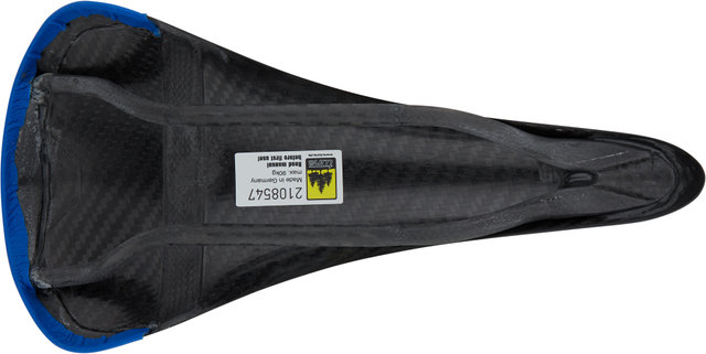 Selle en Carbone avec Cuir Komm-Vor+ - carbone-bleu mat/130 mm