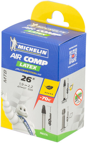 Michelin C4 Aircomp Latex MTB inner tube for 26" tyres - universal/47/57-559 Presta 40 mm