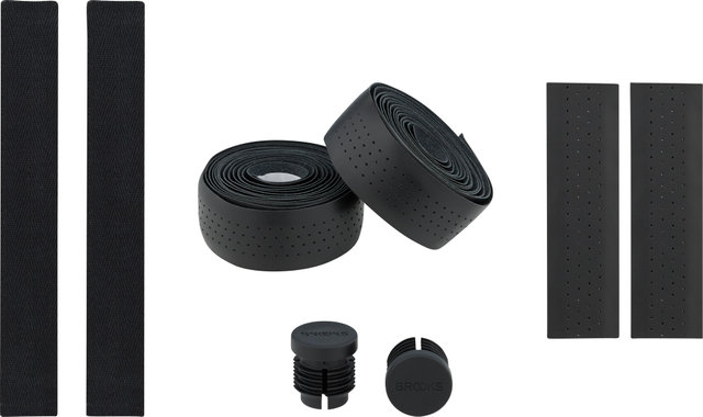 Cinta de manillar de cuero Leather Bar Tape - black/universal