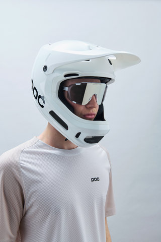 POC Devour sports glasses with replacement lens - hydrogen white | clarity road-sunny silver