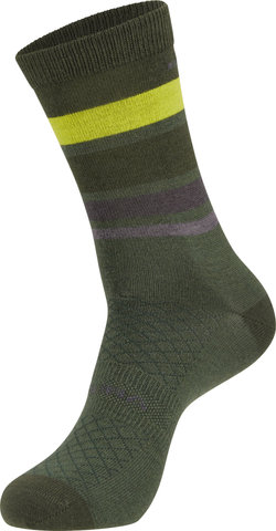 BaaBaa Merino Stripe Socks - forest green/37-42