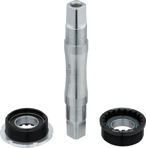 Eje de pedalier cuadrado de acero inoxidable - black-silver/BSA 73x121
