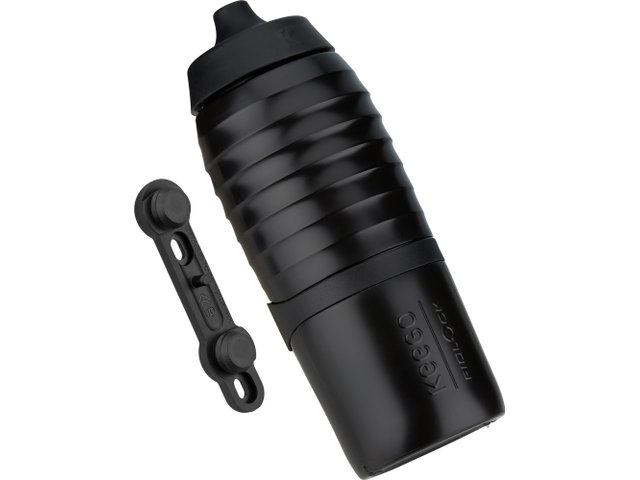 Bidón de titanio TWIST x Keego 600 ml c. sistema de sujeción bike base - negro/600 ml