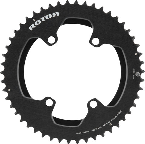 Rotor Road Chainring, 4-arm, noQ, 110 mm Bolt Circle Diameter 11-/12-speed - black/50 tooth