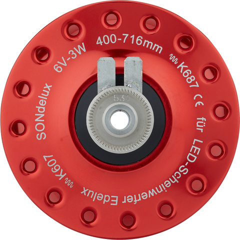 Delux Disc Center Lock Nabendynamo - rot/32 Loch