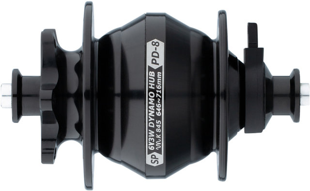 Nabendynamo PD-8 Disc 6-Loch - schwarz/28 Loch