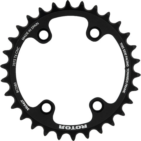 Shimano GRX Chainring, 4-arm, noQ, 110/80 mm Bolt Circle Diameter - black/30 tooth