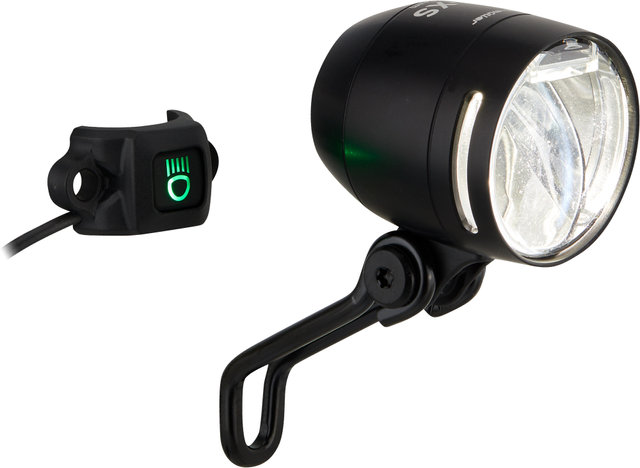 busch+müller Luz delantera IQ-XS E High Beam LED para E-Bikes con aprobación StVZO - negro/150 Lux