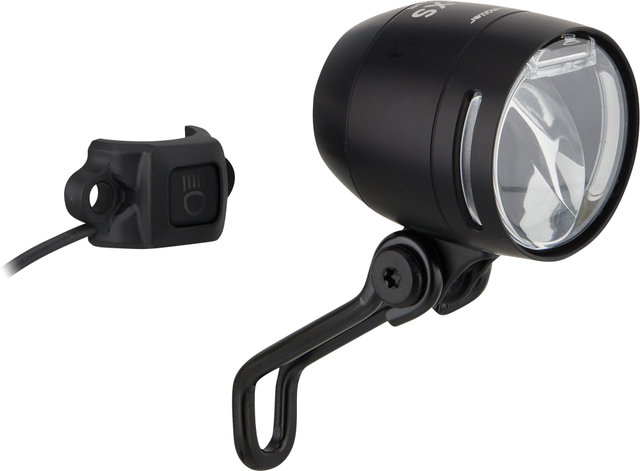 busch+müller Luz delantera IQ-XS E High Beam LED para E-Bikes con aprobación StVZO - negro/150 Lux