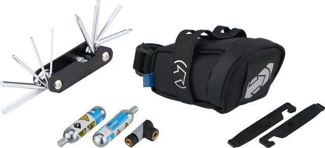 PRO Combo Pack Saddle Bag Mini w/ Mini-tool 10 and CO2 Cartridges - black/0.4 litres