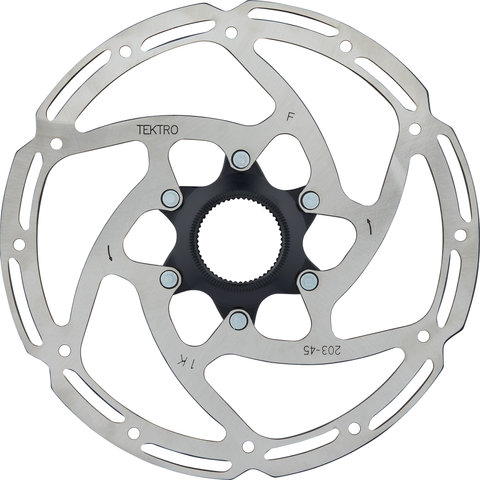 Tektro TR-45 Center Lock Brake Rotor for E-bikes - black-silver/203 mm