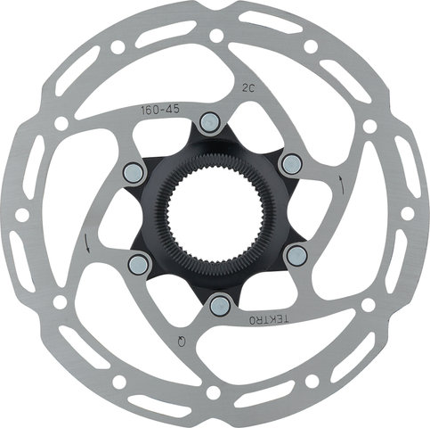 Tektro TR-45 Center Lock Brake Rotor for E-bikes - black-silver/160 mm