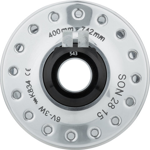 SON 28 15 6-Bolt Disc Hub Dynamo - polished/32 hole