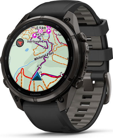 Garmin fēnix 9 Pro – inReach AMOLED Titan 47 mm Multisport-Smartwatch - schwarz-kieselgrau