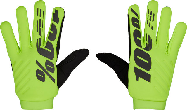 100% Brisker Full Finger Gloves - 2023 Model - fluo yellow-black/M