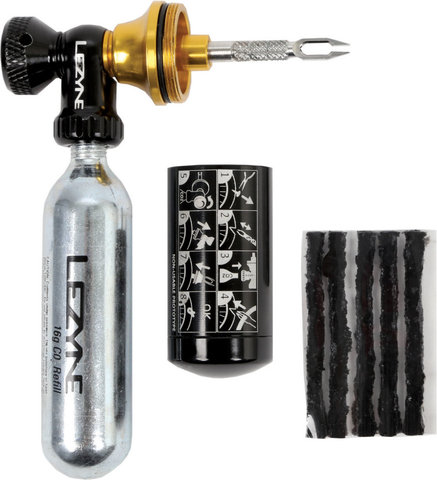 Lezyne Blaster Tubeless CO2 Pumpe - schwarz-gold