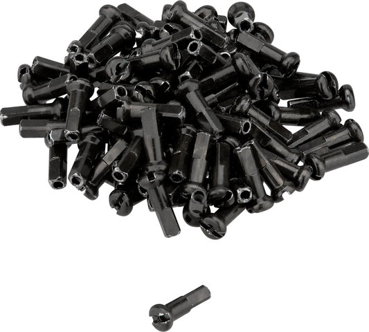 DT Swiss Cabecillas de latón Pro Lock® 1,8 mm / 2,0 mm - 100 unidades - negro/14 mm / 1,8 mm diámetro