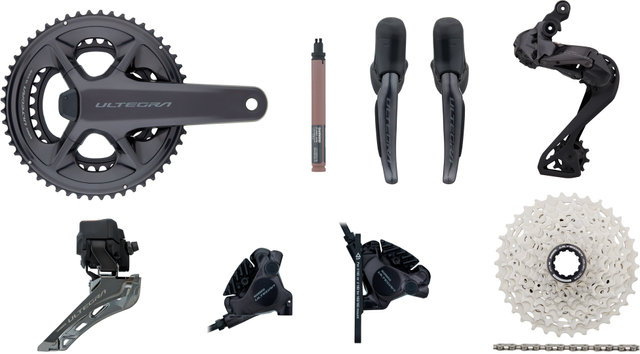 Shimano Ultegra Di2 R8150 Powermeter Gruppe 2x12 34-50 mit Scheibenbremse - anthrazit/172,5 mm 34-50, 11-34