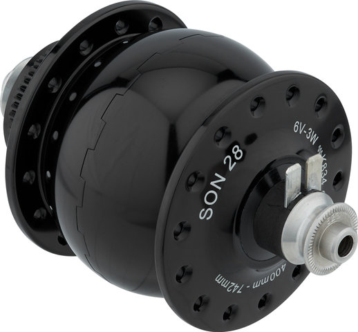 SON Moyeu à Dynamo 28 Disc Center Lock - noir/28 trous