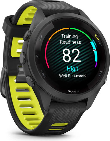 Garmin Forerunner 265S Smartwatch mit Schnellwechsel-Silikon-Armband 18 mm - schwarz