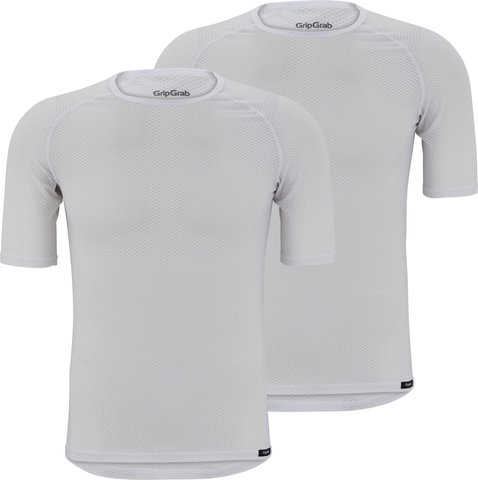GripGrab Ultralight Mesh Short Sleeve Base Layer Unterhemd 2er-Pack - white/M