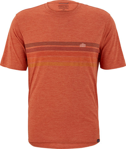 Capilene Cool Daily Graphic T-Shirt - line logo ridge stripe-quartz coral-xdye/M