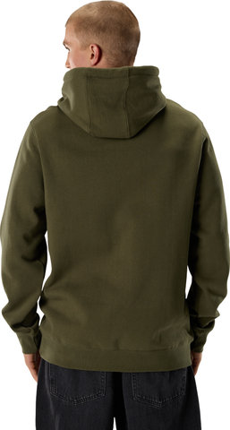 Fox Head X Fleece Hoodie - olive green | S